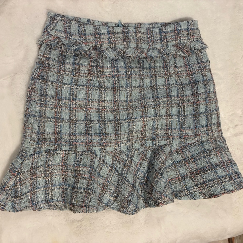 Day + Moon Stylish Blue Plaid Women's Skirt